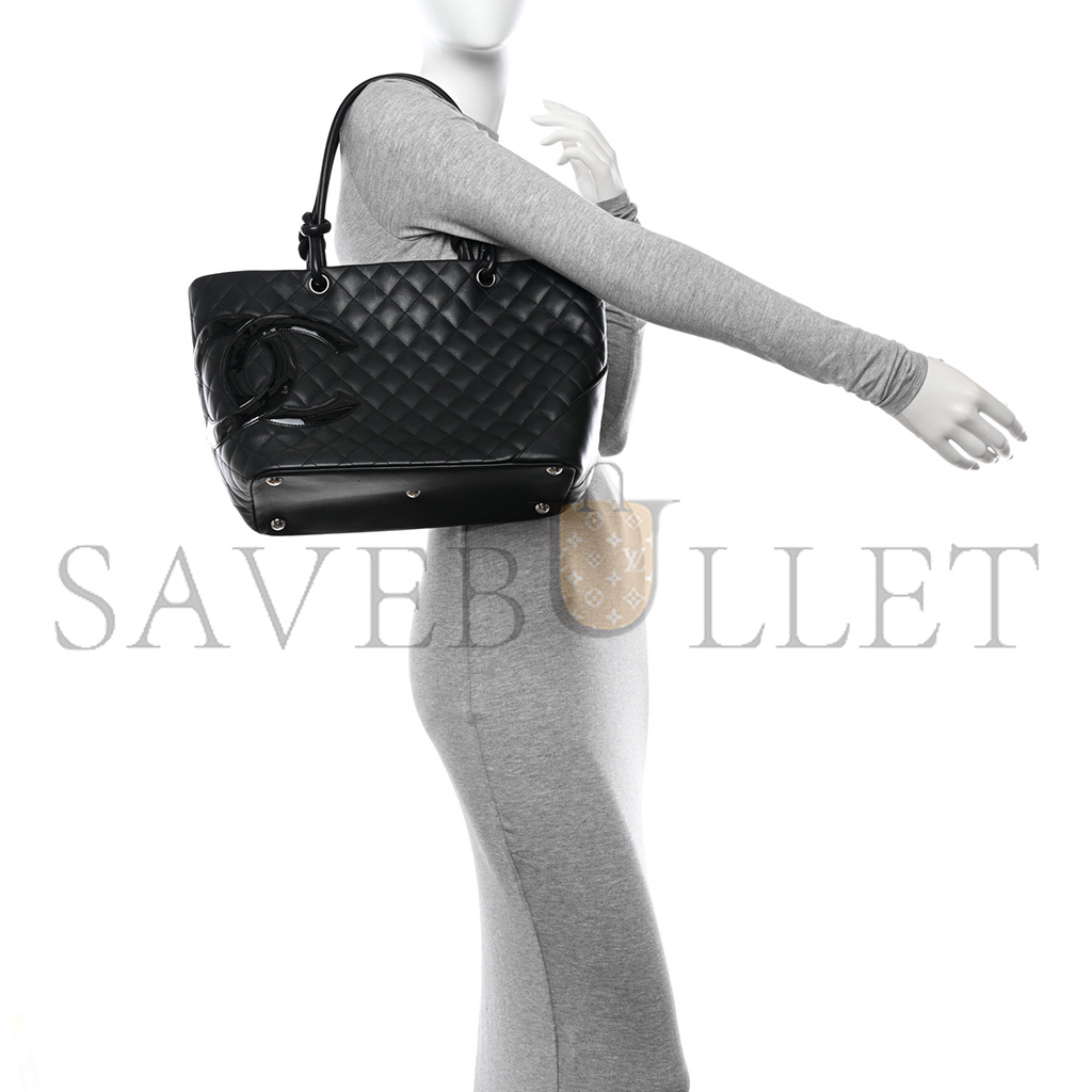 CHANEL MASTER CALFSKIN QUILTED LARGE CAMBON TOTE BLACK (30*25*15cm)